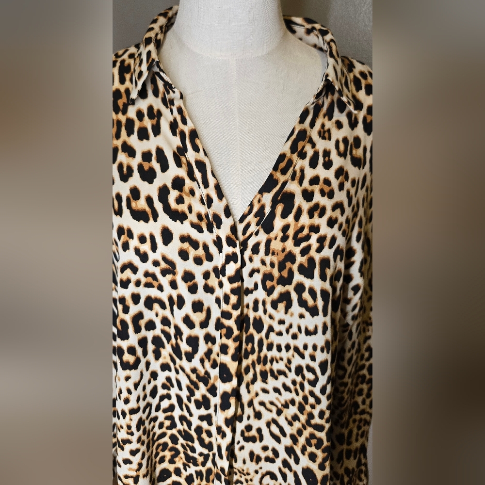 Worthington Leopard Print Button Down Shirt - Picture 2 of 7